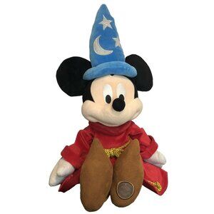 Disney Mickey Mouse Sorcerer Fantasia Official Disney Store Exclusive 24" Plush